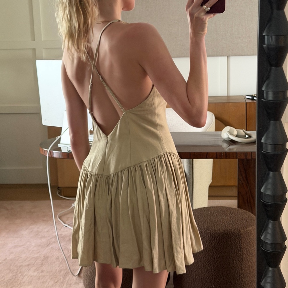 Tularosa Backless Beige Mini Dress